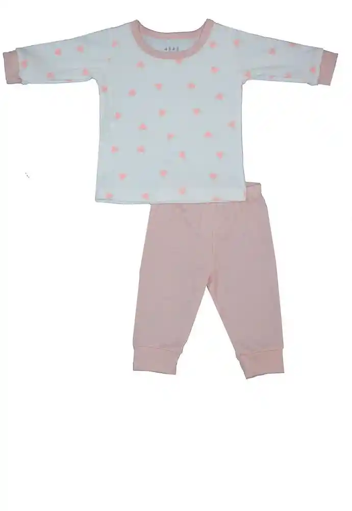 Pijama Rib Dos Piezas Beba 00a03 0/3 Meses-palo Rosa