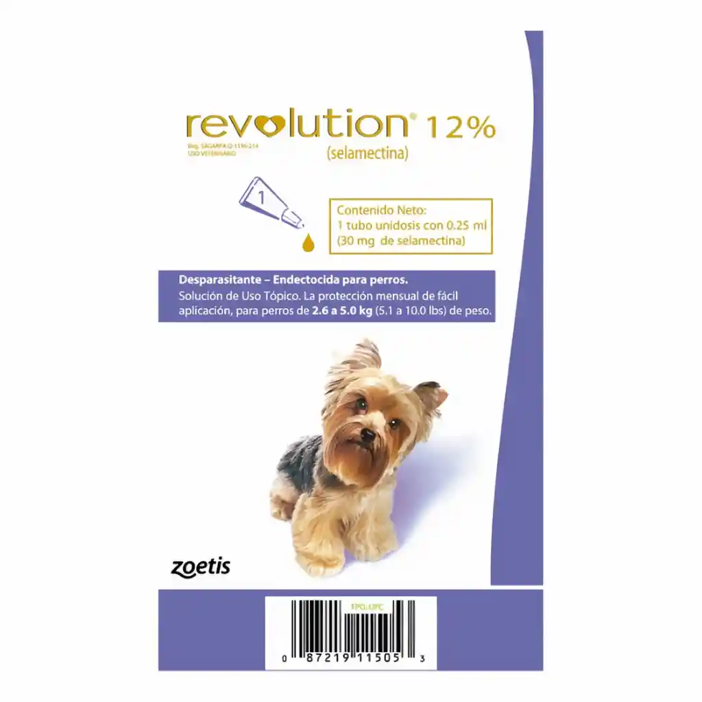 Revolution ® 12% Antiparasitario Perros De 2.6 A 5 Kg.