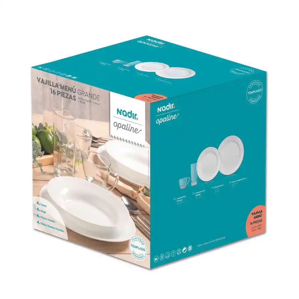 Vajilla Menu 4 Puestos/ 16 Pzs Nadir 9854en16