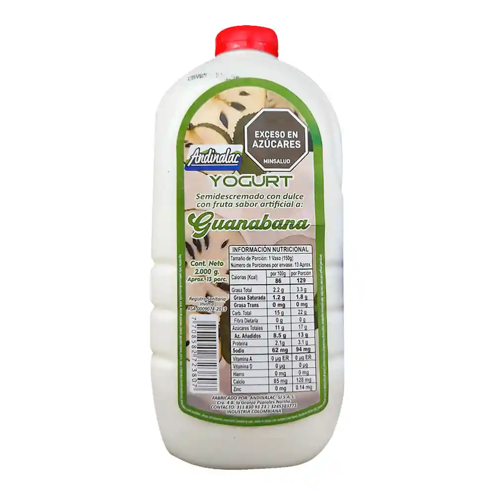 Yogurt Andinalac Guanabana