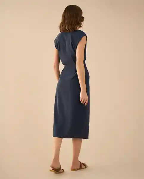 Vestido Azul Náutico Oscuro Talla M 491G011 Esprit