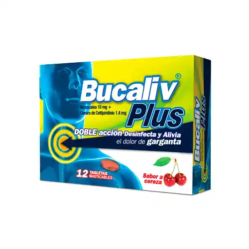 Bucaliv Plus Tabletas con Sabor a Cereza (10 mg / 1.4 mg)