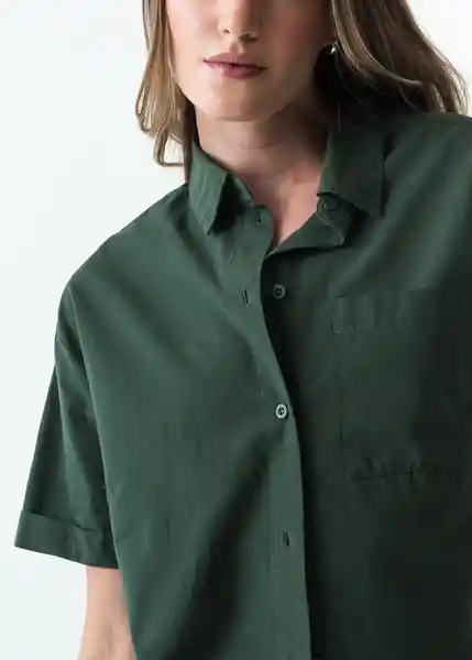 Camisa Cely Mujer Verde Hidai Ultraoscuro Talla L 513G351 Naf Naf