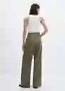 Pantalón Angie Khaki Talla 32 Mujer Mango