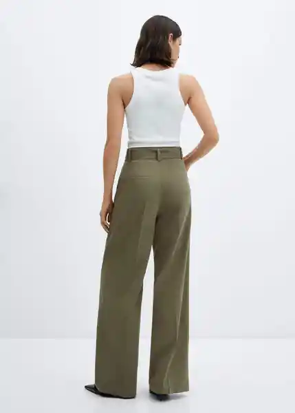 Pantalón Angie Khaki Talla 32 Mujer Mango