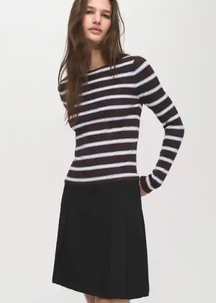 Falda Grunge Negro Talla 40 Mujer Mango