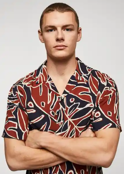 Camisa Ciotat Granate Talla L Hombre Mango