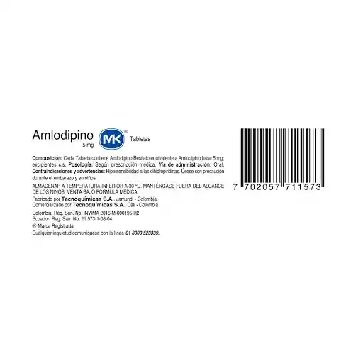 Mk Amlodipino (5 mg)