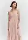 Vestido Bella Rosa Pastel Talla M Mujer Mango