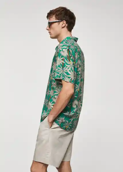 Camisa Palm-H Verde Talla M Hombre Mango