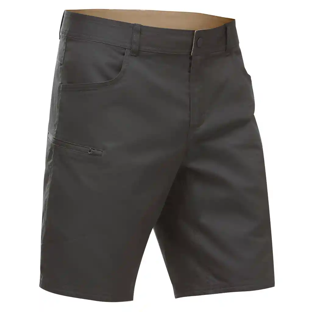 Pantaloneta Tipo Dril de Senderismo Para Hombre Quechua Nh500 Gris