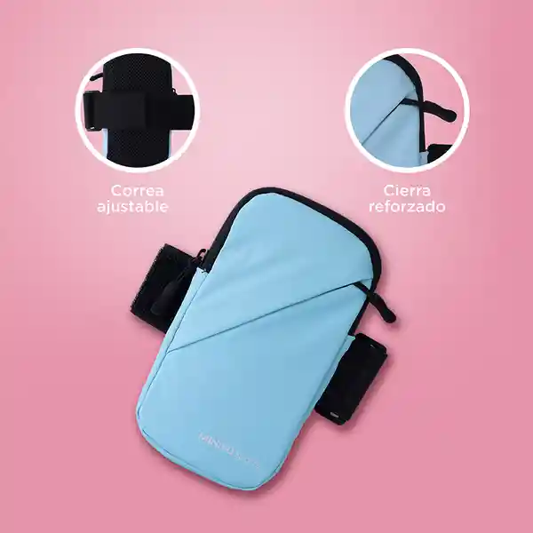 Cangurera Para Brazo Con Doble Bolsillo Colorful Azul Miniso