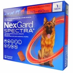 Nexgard Spectra Antipulgas Para Perro >30 - 60 Kg 1 Tableta Masticable
