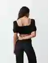 Camisa Eda Negro Puro Herbario L 413F395 Naf Naf