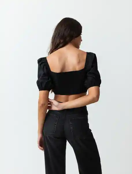 Camisa Eda Negro Puro Herbario L 413F395 Naf Naf