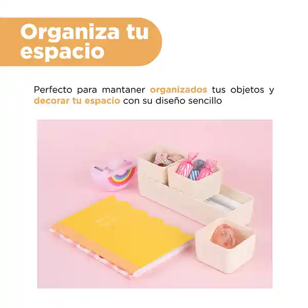 Organizador Plástico Apilable Escritorio Macaron Blanco Miniso