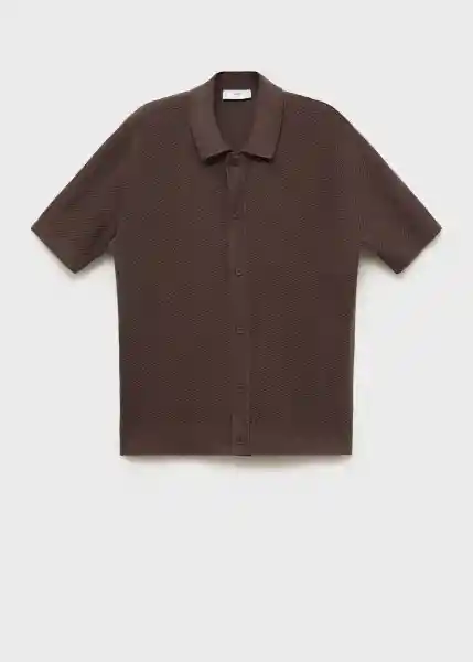 Camisa Canario Chocolate Talla S Hombre Mango