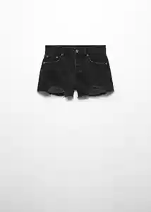 Short Nicola Tejano Negro Talla 32 Mujer Mango