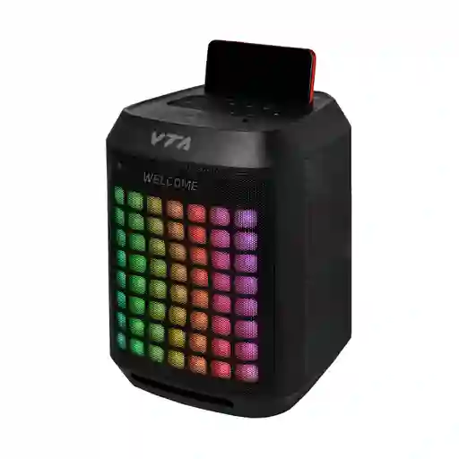 Parlante Recargable Mixer 60w Vta Con Luces Led Radio Fm y Entrada Para Micrófono