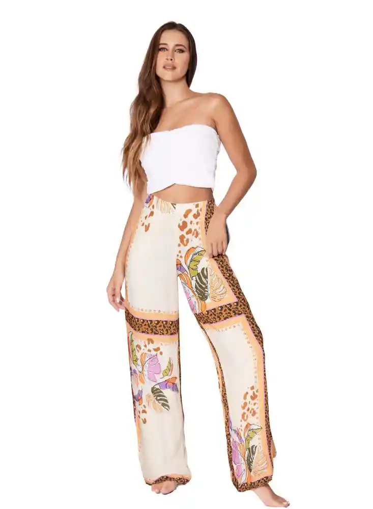 Pantalon Estampado M-beige