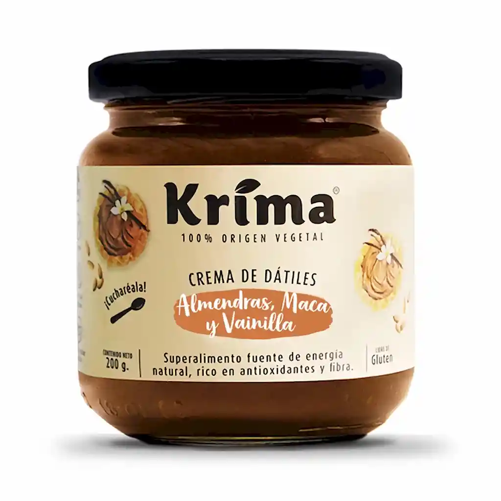 Krima Crema Esparcible de Dátiles Almendra Maca Vainilla 
