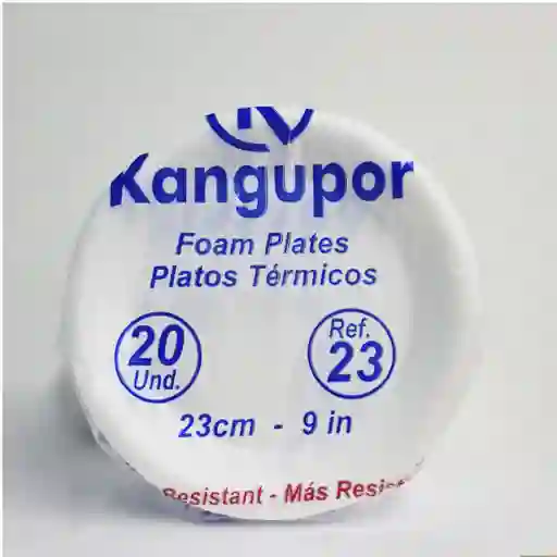 Kangupor Plato Desechables de Icopor Circular # 23