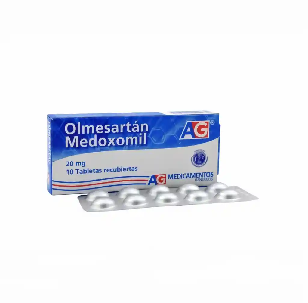 Olmesartán American Generics Medoxomil (20 Mg) Tabletas Recubiertas