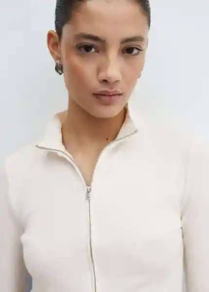 Chaqueta Cárdigan Loreto Crudo Talla XS Mujer Mango