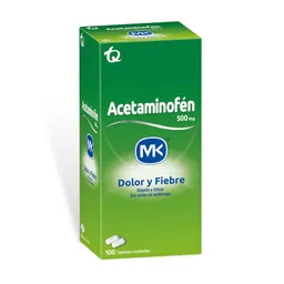 Acetaminofen Mk 500 Mg Analgésico En Tabletas
