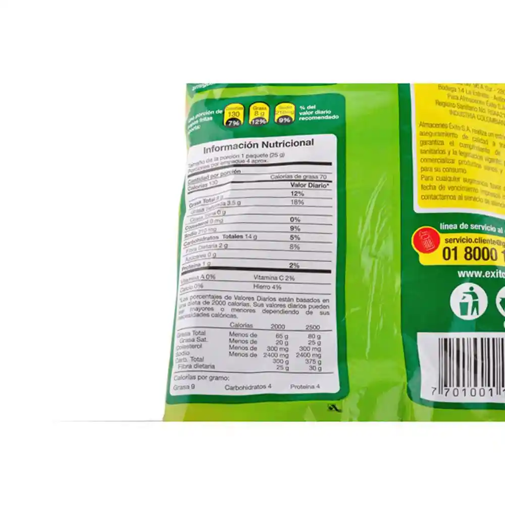  Exito Papas Fritas Sabor A Limon 