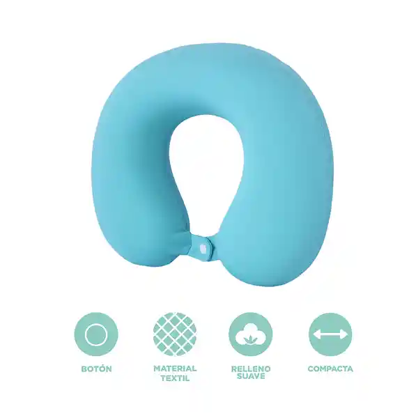 Almohada Viaje Cuello Espuma Viscoelástica Verde Miniso