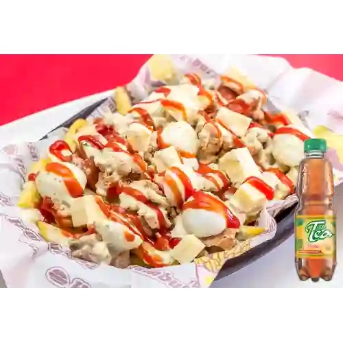 Combo Salchipapa Super Jim + Mr Tea Durazno 500 ml