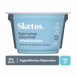Sketos Yogurt Griego Descremado Natural sin Dulce