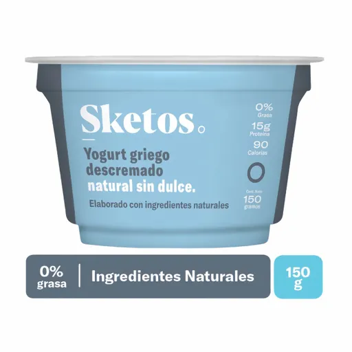Sketos Yogurt Griego Descremado Natural sin Dulce