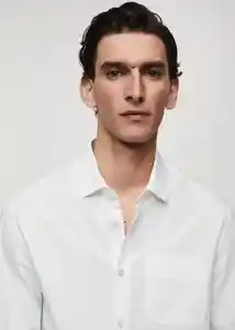 Camisa Arezza Blanco Talla L Hombre Mango