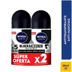 Nivea Men Desodorante Black & White Invisible en Roll On