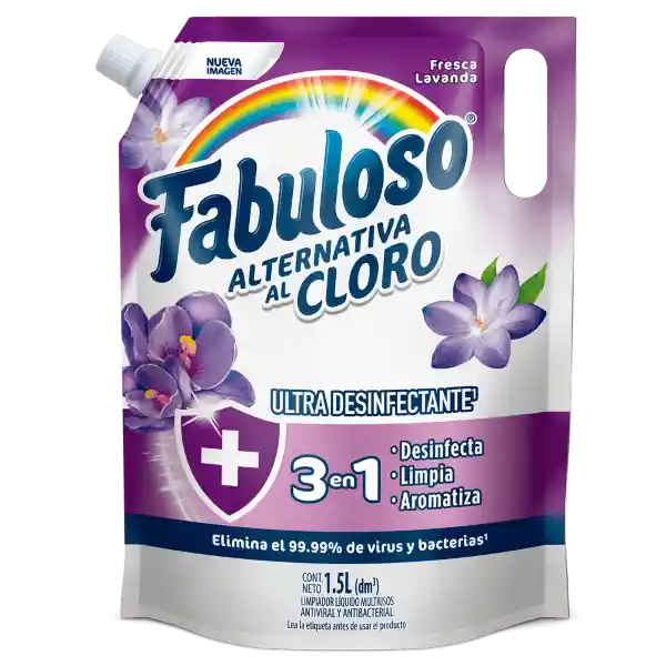 Fabuloso Limpia Pisos Alternativa al Cloro Fresca Lavanda 1.5 L