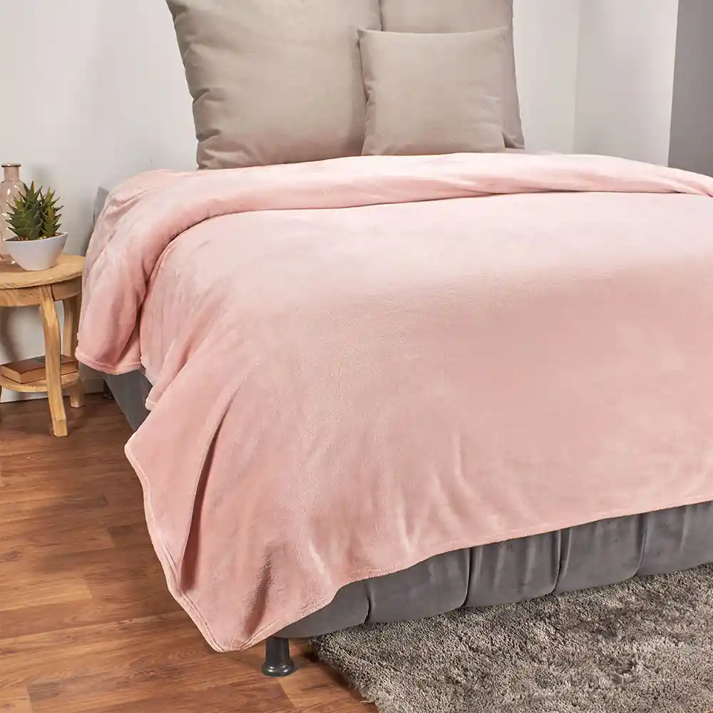 Cobija Flannel Extradoble Moderno Rosa Loto Wamsutta