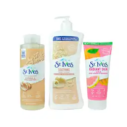 St Ives Estuche Exfoliante + Crema + Jabón Avena