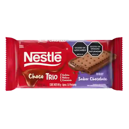 Nestlé Choco Trio Chocolate Con Galleta y Relleno Chocolate 90 g