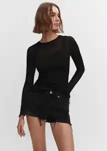 Short Hailey Tejano Negro Talla 36 Mujer Mango