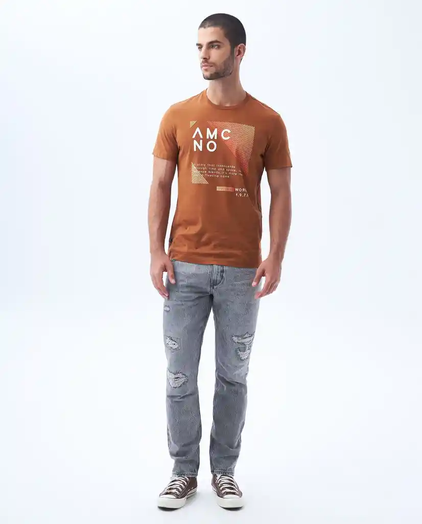 Camiseta Cuello Redondo Para Hombre