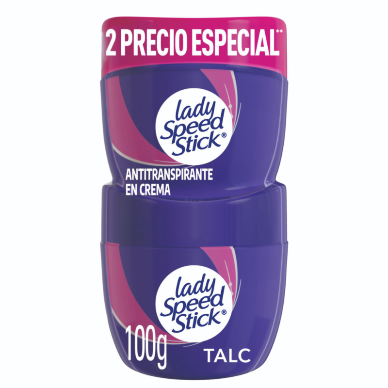 Desodorante Mujer Lady Speed Stick Pote 24/7 Talc 100 g x 2 Und