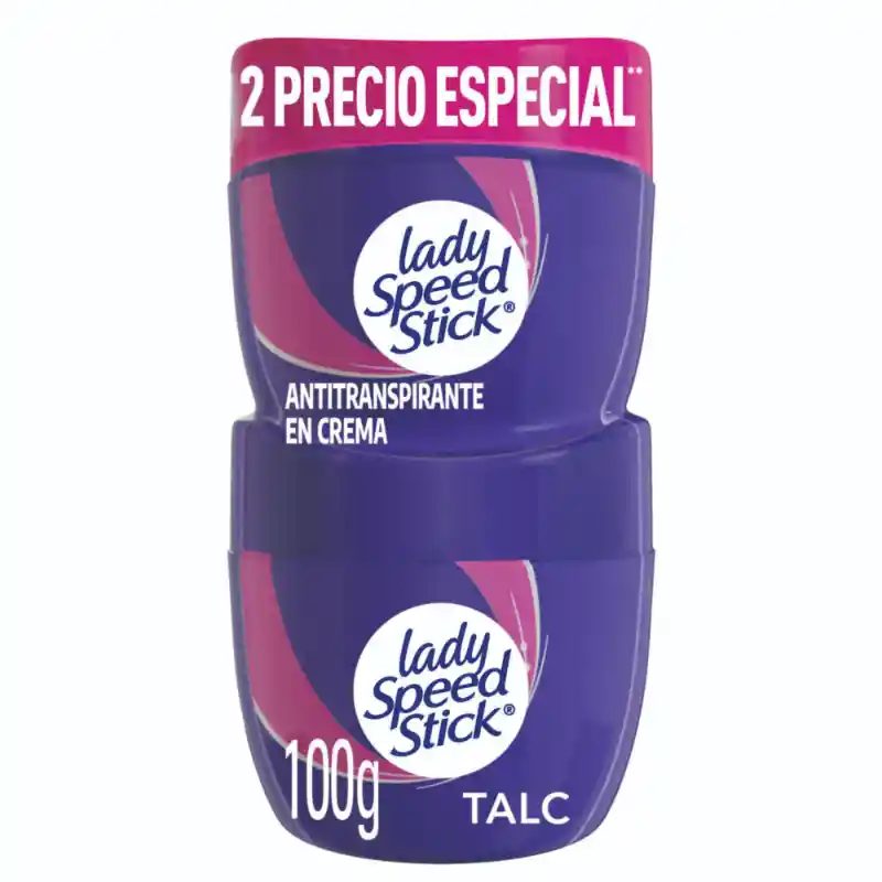 Desodorante Mujer Lady Speed Stick Pote 24/7 Talc 100 g x 2 Und