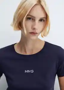 Camiseta Mnglog-H Navy Talla XL Mujer Mango