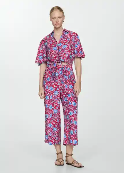 Pantalón Life Rojo Talla M Mujer Mango