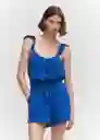 Short Bambú Azul Talla XL Mujer Mango