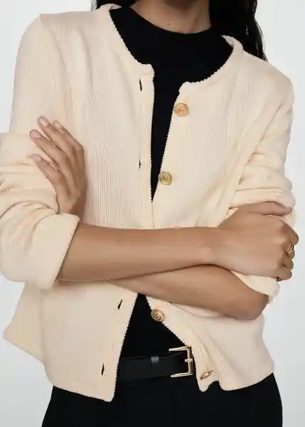 Cárdigan Eliot Crudo Talla S Mujer Mango