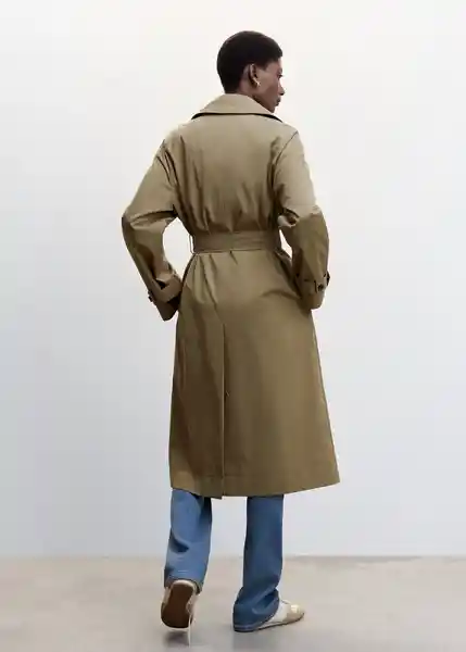 Abrigo Trench Desert Khaki Talla L Mujer Mango