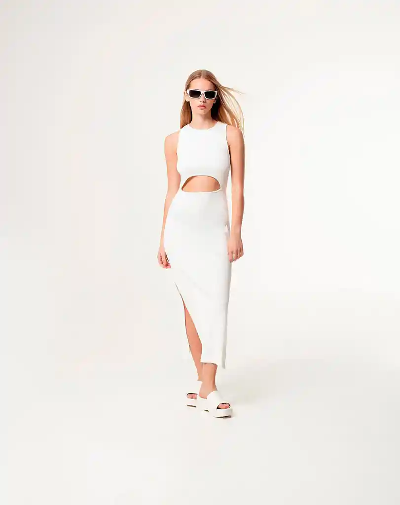 Vestido Largo Manga Sisa en Rib Algodón Femenino Lufim Vestido Gef Talla L